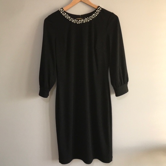 Karl Lagerfeld Pearl Neckline Dress - Picture 2 of 7